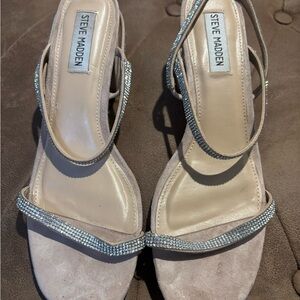 Steve Madden Beige Rhinestone Heels